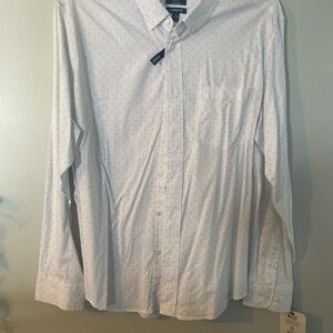 George Men's White Shirt with Polka Dots
